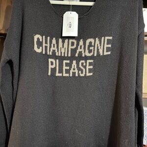 Miracle Black Sweater with Champagne Text